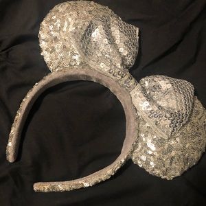 Silver Minnie Mouse ears